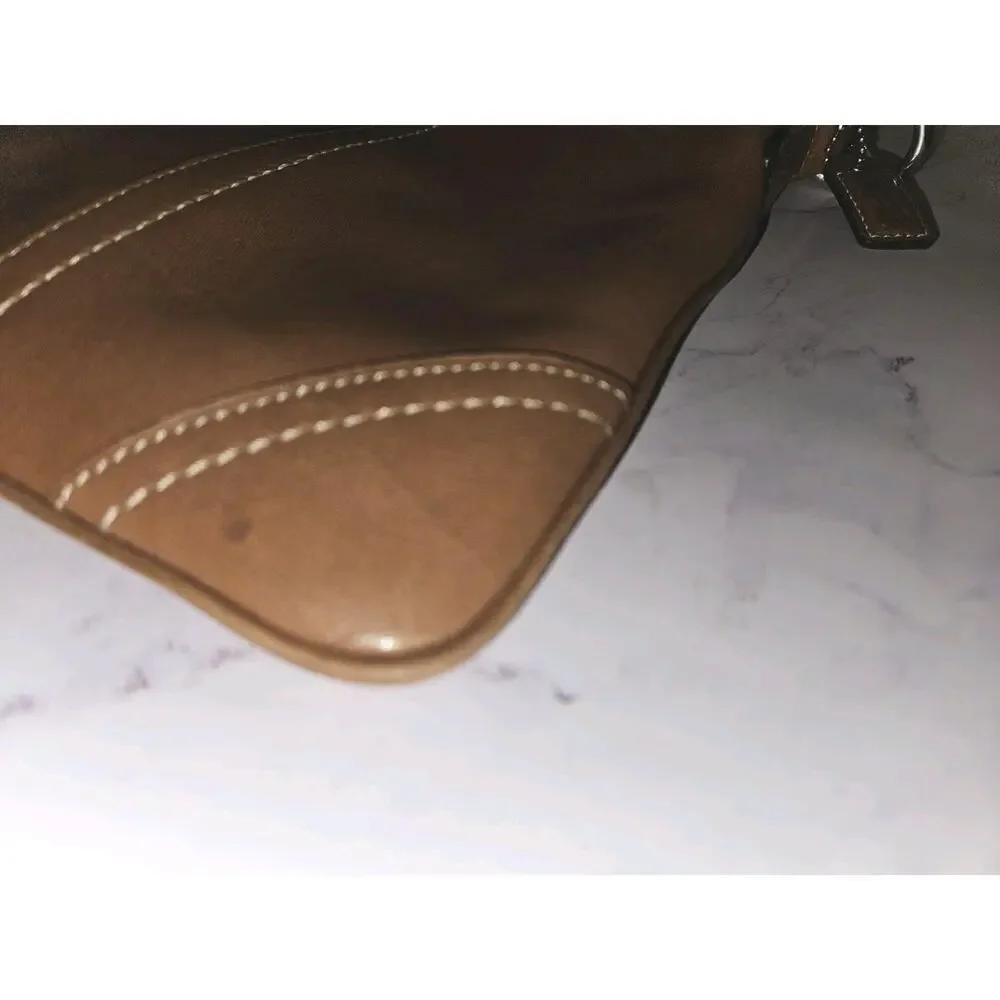 Vintage COACH Crossbody Swingpack Saddle Brown Leather 7x8.5